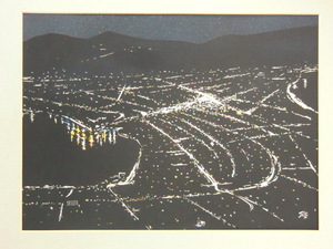 Art hand Auction Настоящая вырезка из бумаги Осаму Кубо Хакодатэ «Ночной вид», произведение искусства, Рисование, Коллаж, Резка бумаги