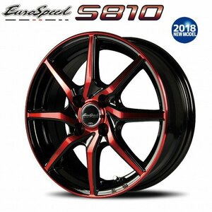 MID EuroSpeed S810 (ブラックポリッシュ＋レッドクリア) アルミホイール4本セット 15×5.5J 4H PCD100 +45