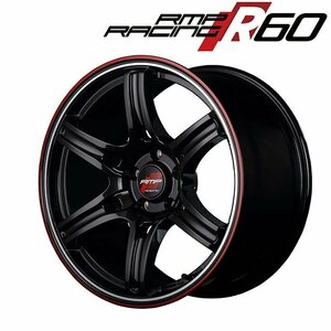 MID RMP RACING R60 (クリスタルブラック/デュアルポリッシュ/レッド＆クリア) アルミホイール4本セット 18×7.5J 5H PCD114.3 +40