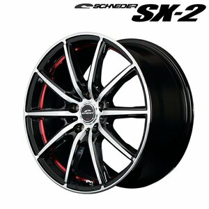 MID シュナイダー SX-2 (ブラックポリッシュ＋アンダーカットレッドクリア) アルミホイール4本セット 17×7.0J 5H PCD114.3 +38