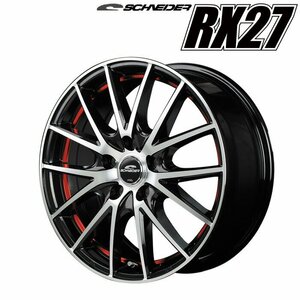 MID シュナイダー RX27 (ブラックメタリックポリッシュ＋アンダーカットレッドクリアー) ホイール4本セット 17×7.0J 5H PCD114.3 +38