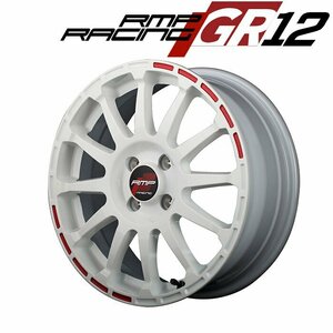 MID RMP RACING GR12 (ホワイト/ストロボレッド) アルミホイール4本セット 16×6.0J 4H PCD100 +43