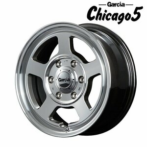 MID Garcia Chicago5 シカゴ5 (メタリックグレーポリッシュ) アルミホイール4本セット 14×4.5J 4H PCD100 +45