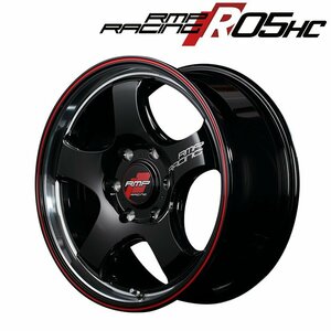 MID RMP RACING R05HC (ブラック/リムレッドライン) アルミホイール4本セット 18×8.0J 6H PCD139.7 +38