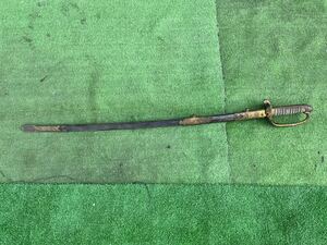 старый Япония армия палец . меч боевой меч иммитация меча Япония суша армия sa- bell японский меч подлинная вещь .. лезвие . примерно 67cm общая длина примерно 87cm античный коллекция retro костюмированная игра 