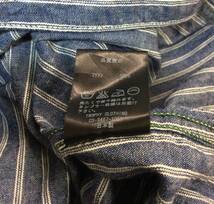 TROPHY CLOTHING トロフィークロージング ストライプ ワークシャツ シャンブレーシャツ 水色/白 コットン 15 送料250円_画像8