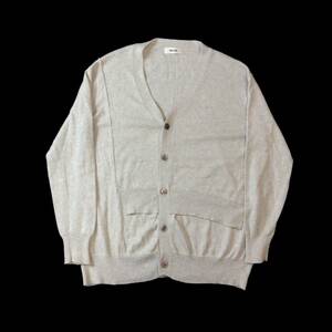 ZUCCA Zucca knitted cardigan sweater cotton / wool light gray series M (ma)