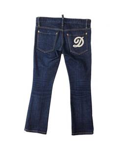 DSQUARED2 Dsquared ITALY производства Denim брюки джинсы жемчуг Logo индиго стрейч женский 38 (ma)