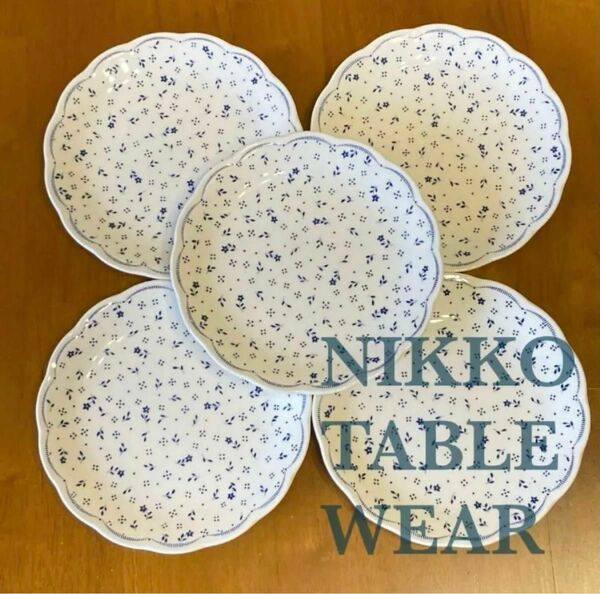 NIKKO ニッコーテーブルウェア ミニ プレート皿 ケーキ皿 取り皿 5枚セット 直径約16cm