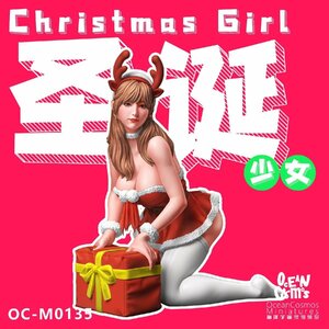 【送料無料】1/12 クリスマス サンタガール セクシー 少女 H81mm ミニチュア フィギュア プラモデル ガレージキット 未塗装 未組立