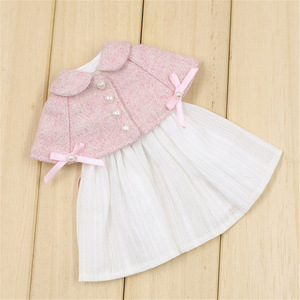 服 1/6ブライス人形 白いドレス＆ピンクマンテレットかわいい 球体関節人形