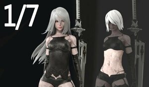 1/7 NieR Automata ニーアオートマタ A2 ヨルハA型二号 29cm フィギュア プラモデル ガレージキット 未塗装 未組立