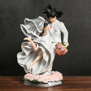 【送料無料】ドラゴンボール 悟空&チチ ウェディング ver. pvc フィギュア 1/6スケール 箱なし