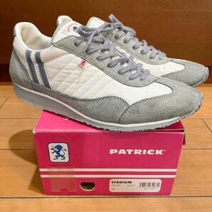 PATRICK STADIUM パトリック スタジアム 靴 スニーカー サイズ24.5cm (39) WH GY 品番23130 日本製 ジョギングシューズ 軽量 カジュアル