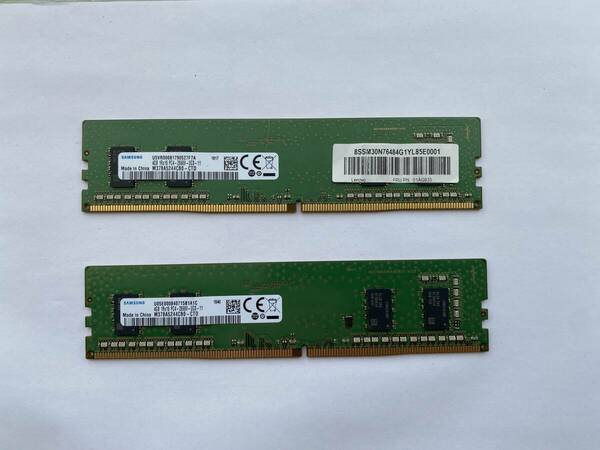 SAMSUNG DDR4-2666 4GBx2 2枚セット合計8GB 普通のデスクトップパソコン用メモリ（ノート、サーバ用ではありません）memtest86で確認済み