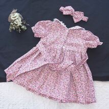 ワンピース 女の子 子供服 キッズ 花柄 手作り ベビー服 スモッキング ワンピース　出産お祝い　シャーリーテンプル ファミリア 好きな方_画像6