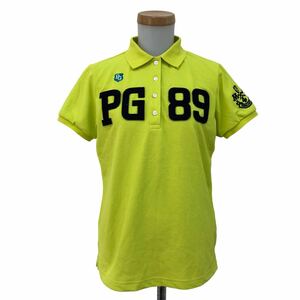 B384-23 PEARLY GATES パーリーゲイツ 2020年モデル GOLF ゴルフ 半袖 ポロシャツ シャツ トップス カットソー ライムイエロー 1 日本製