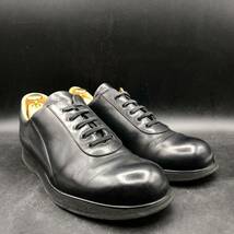 M2772 良品 GIORGIO ARMANI ジョルジオ アルマーニ レザーシューズ プレーントゥ メンズ 42.5/27.0〜27.5cm相当 ブラック 黒 革靴 _画像3