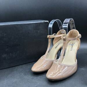 M2851 repetto レペット ヒール パンプス エナメル アンクルストラップ レディース 37/23.5cm相当 ベージュ 靴 