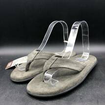 M2924 訳あり 未使用 Island Slipper アイランドスリッパ レザー スエード トング サンダル 5/22.0cm相当 グレー ビーチサンダル スリッパ_画像1