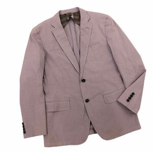 m522-12 BURBERRY Burberry cotton stretch tailored jacket outer garment feather weave tops unlined in the back purple series men's 40 made in Japan 