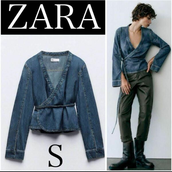 ZARA クロスオーバーデニムシャツ新品タグ付きZARA正規品　