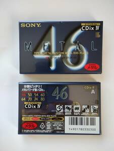 【送料無料】　保管品 未開封品 ソニー SONY CDix Ⅳ メタル カセット テープ 46分 × 4本 METAL 