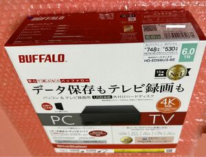 新品未開封★6TB★21年発売のPS5正式対応機種★バッファロー★外付けHD★HD-EDS6U3-BE★Win/Mac/録画