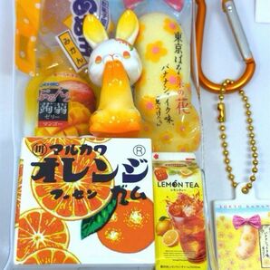 サーナ様専用　『花兎きんもくせい』×『オレンジ色』『可愛いお茶会』シルバニアファミリー　ショコラうさぎの赤ちゃん　ガチャ詰めポーチ