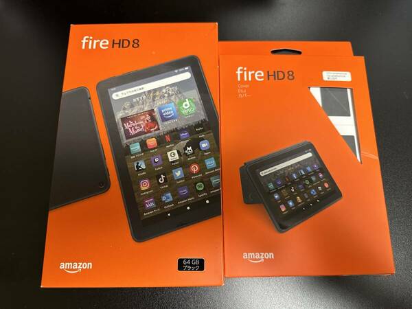 ◆ 【美品】最新12世代 Fire HD 8 Plus タブレット - 8インチHD ディスプレイ 64GB + 純正ファブリックカバー【送料無料】◆