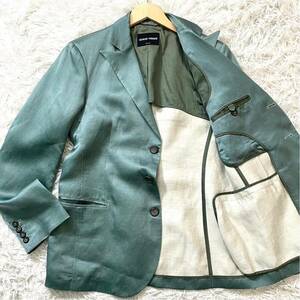 3138ya8joru geo Armani 0 высший класс tailored jacket ARMANI мужской 46 шелк ×linen материалы бизнес формальный 0 оттенок зеленого 