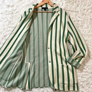3169ya8 ultimate beautiful goods Lardini tailored jacket futoshi stripe LARDINI Pooh tonie-ru0L size large size business 0 green 