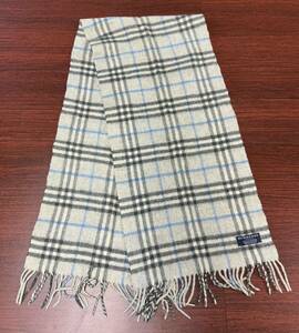  Burberry BURBERRY muffler серый бледно-голубой мелкие вещи проверка кашемир женский 