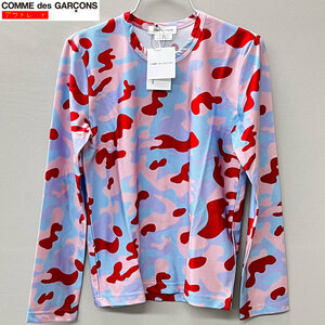  Comme des Garcons new goods * outlet camouflage print cut and sewn M GE-T051 blue × pink × red COMME des GARCONS