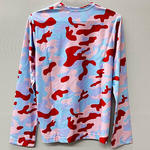  Comme des Garcons new goods * outlet camouflage print cut and sewn S GE-T051 blue × pink × red COMME des GARCONS