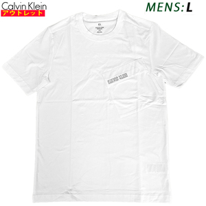 カルバンクライン 新品・アウトレット 半袖 Tシャツ 4MS0K130 100 WHITE 白 Lサイズ メンズ クリックポストで送料無料