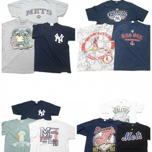 古着卸 現物まとめ売り 洗濯済み MLB オフィシャルチーム Tシャツ 12枚セット (M-XXL)レッドソックス メッツ等