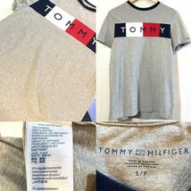 TOMMY HILFIGER★Tシャツ★ロゴデザイン★ボーダー★ワンポイント★トミーヒルフィガー★定価7,000円★灰★ミントコンディション★極美品_画像3