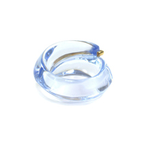 バカラ （Baccarat） クリスタル コキアージュ リング 指輪 約10.5号 750 K18 YG クリアブルー 7.8g（中古）_画像4