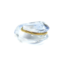 バカラ （Baccarat） クリスタル コキアージュ リング 指輪 約10.5号 750 K18 YG クリアブルー 7.8g（中古）_画像2
