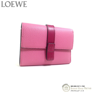 ロエベ （LOEWE） スモール バーティカル ウォレット 三つ折り コンパクト 財布 C660S86X01 Wild Rose×Raspberry（新品）