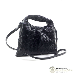 ボッテガ ヴェネタ （BOTTEGA VENETA） ミニ ホップ イントレチャート ショルダー バッグ 777586 ブラック（新品）