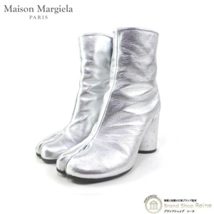 メゾン マルジェラ （Maison Margiela） Tabi タビ 足袋 レザー ショートブーツ S39WU0099 シルバー #36（中古）