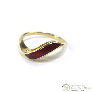  Mikimoto (MIKIMOTO) эмаль кольцо K18e мой yu кольцо 8 номер желтое золото ( б/у )