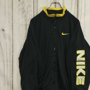 【ナイキ ジャージ】 90s 銀タグ ロゴ刺繍 袖ロゴ トラックジャケット L相当 NIKE 古着