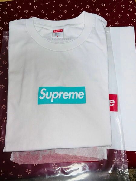 supreme Box Logo 白 Tシャツ　Tiffanyコラボ