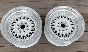 スタンス　STANCE　ホイール　15インチ　8J　2本セット（センターキャップ無し）ホワイト 中古美品