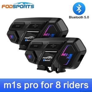 二台セット FODSPORTS バイク インカム M1-S ８人同時通話 Bluetooth4 1 全二重 インタ uz-2190
