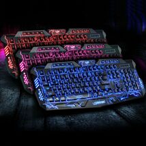 レッド パープル ブルー Led バックライト USB 有線ノート Pc プロゲーミングキーボードマウスコンボ Dota uz-717_画像6