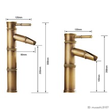混合水栓 蛇口 手洗いボウル用 洗面台 竹型 アンティーク 水道 シングルレバー レトロ 取り付け uz-1359_画像4
